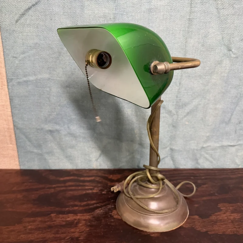 Green and Bronze Bankers Lamp - Ph
