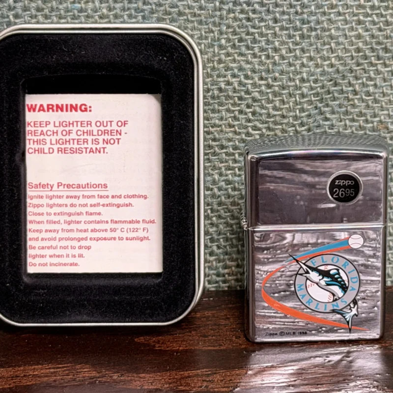 Florida Marlins Zippo New Sealed - Chrome - Ph