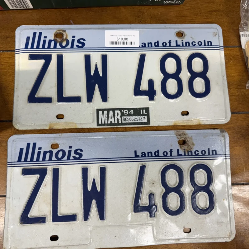 1994 Illinois License Plate (set of 2) (for decoration only) - Ph