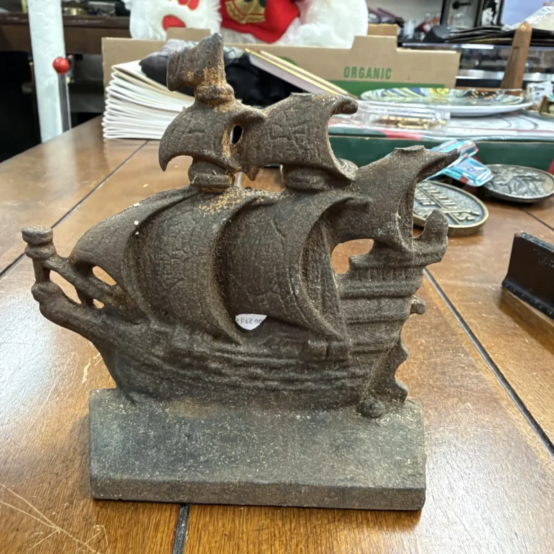 Cast Iron Sail Ship Bookend - Ph
