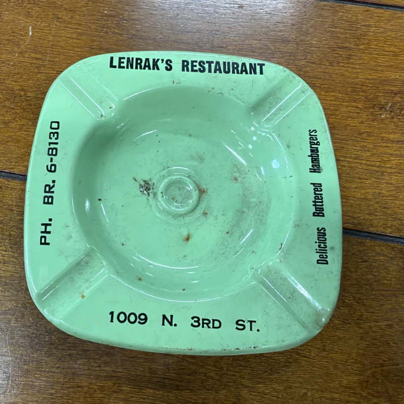 Lenraks Restaurant Metal Ashtray - Ph