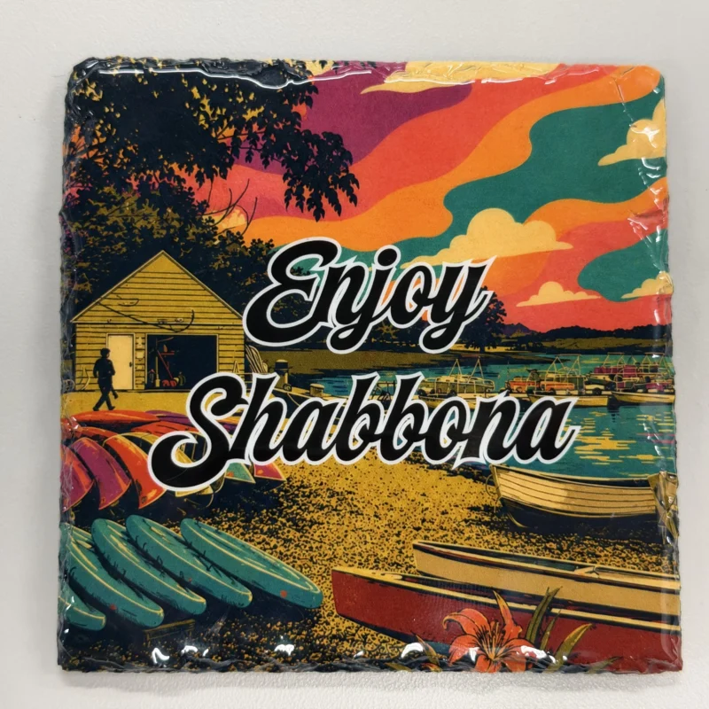 Enjoy Shabbona Slate Coaster Color Glossy