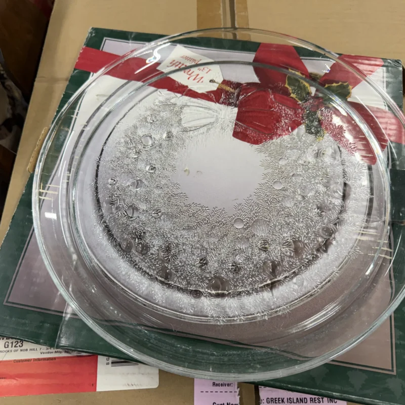 13 Inch Wreath Platter Glass - Ph