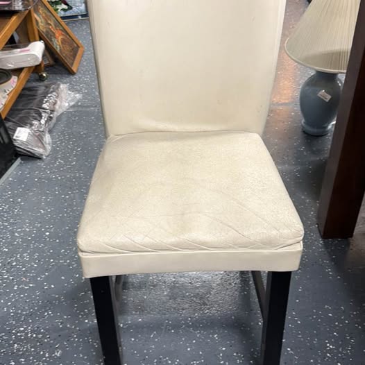 White Leather Chair - KW