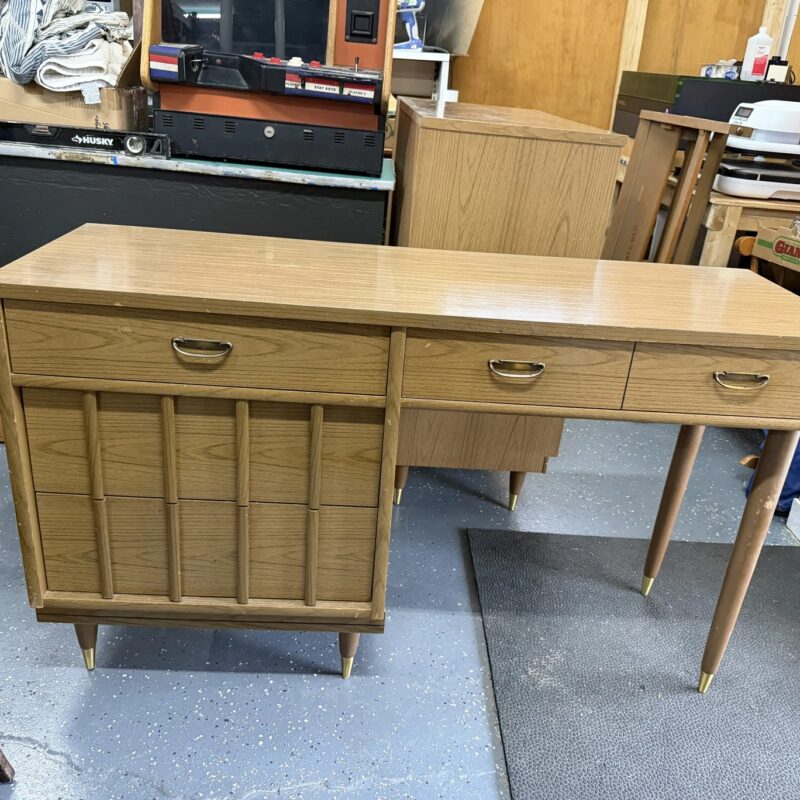 Stylemaker Mid Century Modern Dresser Desk / Vanity with Chair - JBK